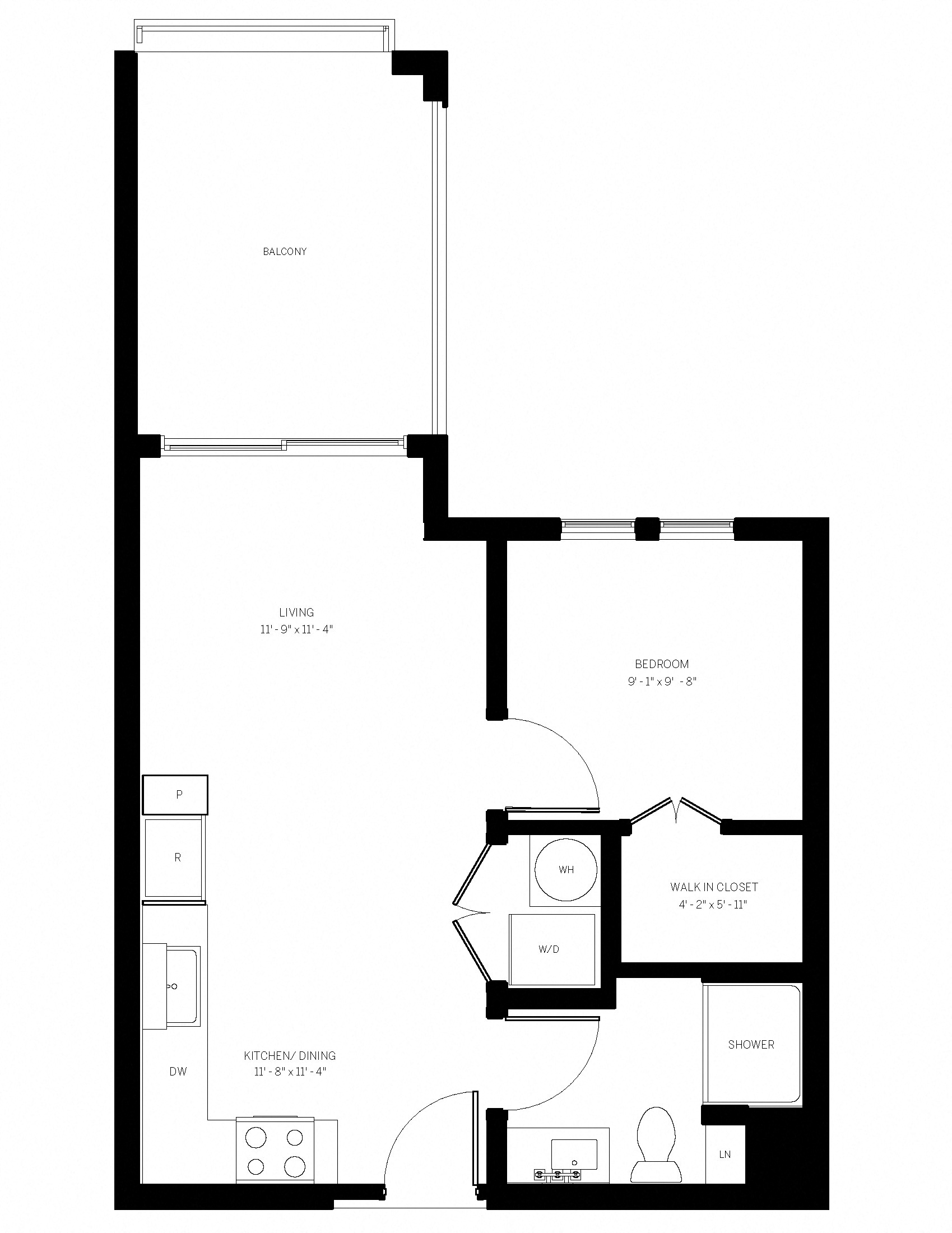 A2-514 SF Floor Plan at AVE Phoenix Terra, Phoenix, AZ, 85003